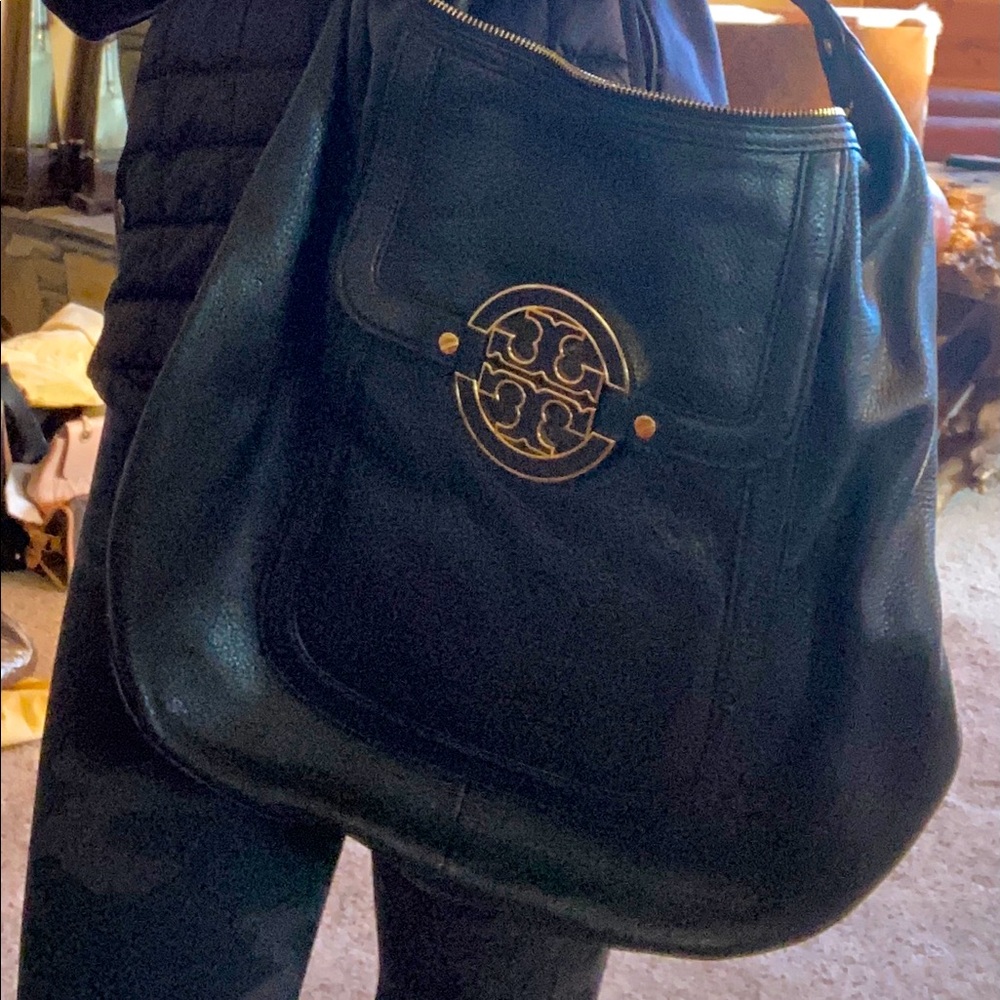 Tory Burch Large Metal Logo Hobo Bag